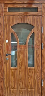 Коричневая классическая входная дверь с виноритом ДВТ-66 в Рузе