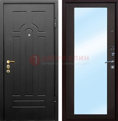 Входная металлическая филенчатая дверь с зеркалом ДЗ-59 в Рузе