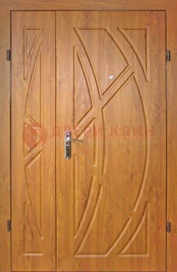 Полуторная металлическая дверь с МДФ золотой дуб ПЛ-17 в Рузе