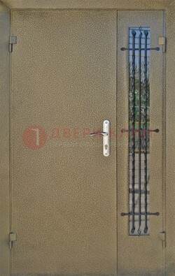 Входная дверь Порошок со стеклом и ковкой ПЛ-20 в Рузе